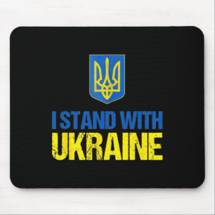 I Stand With Ukraine American Support Ukrainian Fl Mouse Mat