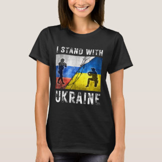 I Stand With Ukraine American , Ukraine Map T-Shirt