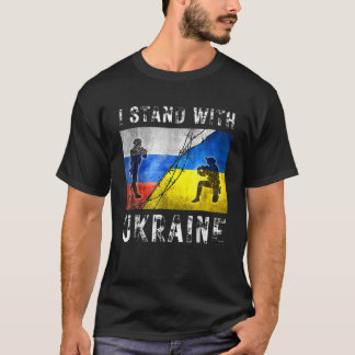 I Stand With Ukraine American Ukrainian Flag Suppo T-Shirt