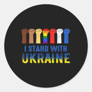 I Stand With Ukraine Anti Putin Stop The War Classic Round Sticker
