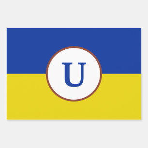 I stand with Ukraine blue yellow flag monogram Wrapping Paper Sheet