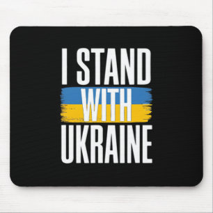 I Stand With Ukraine Bold Ukrainian Flag Support 1 Mouse Mat