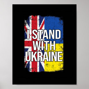 I Stand With Ukraine British United Kingdom Ukrain Poster