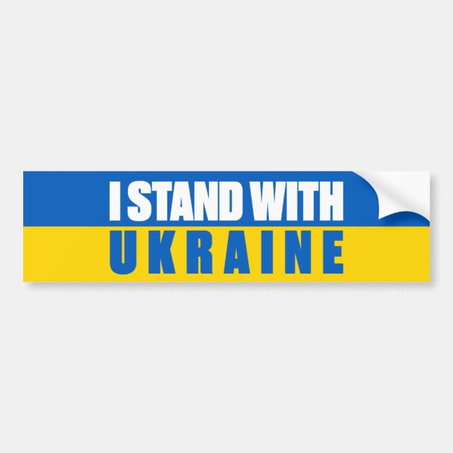 I Stand With Ukraine Bumper Sticker (Front)