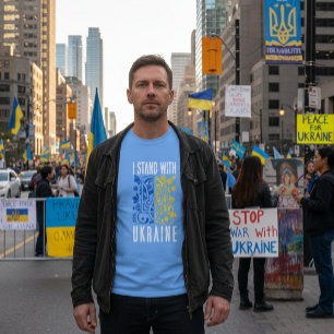 I stand with Ukraine. Coat of Arms of Ukraine. T-Shirt