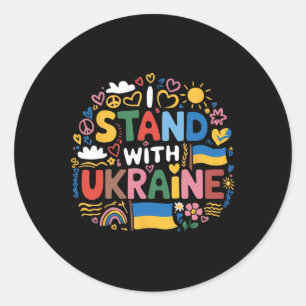 I Stand With Ukraine Colorful Ukraine Peace Men Wo Classic Round Sticker
