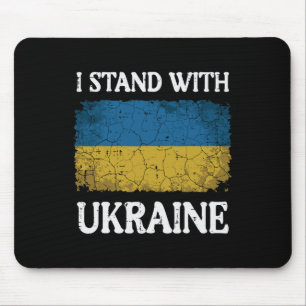I Stand With Ukraine Distressed Flag Support Women Mouse Mat
