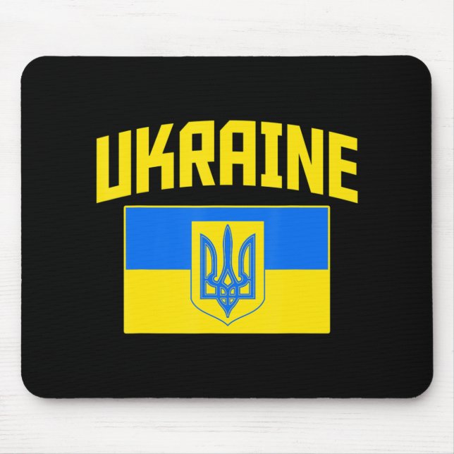 I Stand With Ukraine Distressed Raising Hand Ukrai Mouse Mat (Front)