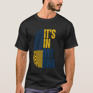 I Stand With Ukraine Dna Ukrainian Fingerprint Fla T-Shirt