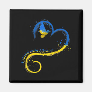 I stand with Ukraine  Dove Flag Peace Free Ukraine Magnet