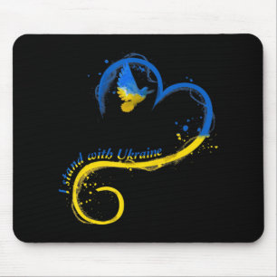 I stand with Ukraine Dove Flag Peace Free Ukraine Mouse Mat