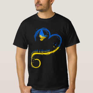 I stand with Ukraine Dove Flag Peace Free Ukraine T-Shirt
