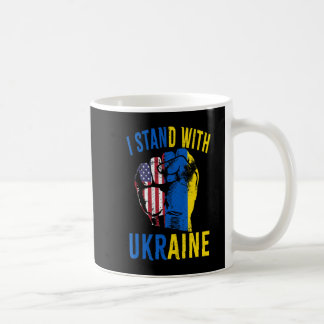 I Stand With Ukraine Flag American Flag Support Uk Coffee Mug