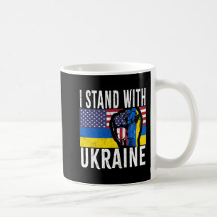 I Stand With Ukraine Flag American Flag Support Uk Coffee Mug