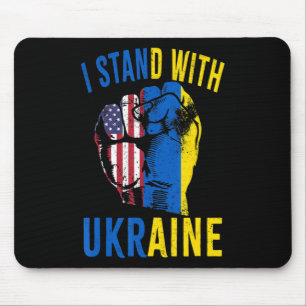 I Stand With Ukraine Flag American Flag Support Uk Mouse Mat