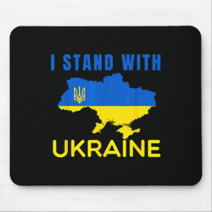 I Stand' With Ukraine Flag Emblem Map Patriot Men  Mouse Mat