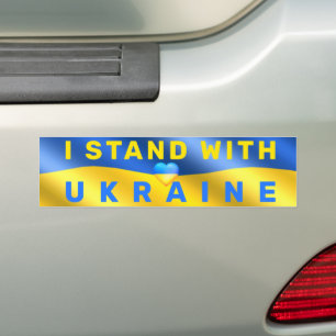 I Stand With Ukraine - Flag - Peace - Freedom Bumper Sticker