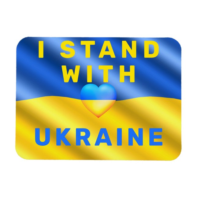I Stand With Ukraine - Flag - Peace - Freedom Magnet (Horizontal)