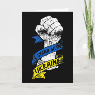 I Stand With Ukraine Flag Power Ribbon Support Ukr Card