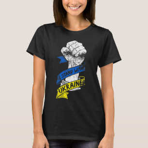 I Stand With Ukraine Flag Power Ribbon Support Ukr T-Shirt