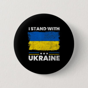 I Stand With Ukraine Flag - Ukrainian Flag - Ukrai 6 Cm Round Badge