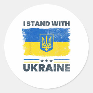 I Stand With Ukraine Flag - Ukrainian Flag - Ukrai Classic Round Sticker