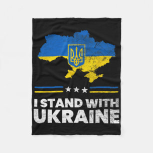 I Stand With Ukraine Flag - Ukrainian Flag - Ukrai Fleece Blanket
