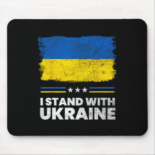 I Stand With Ukraine Flag - Ukrainian Flag - Ukrai Mouse Mat