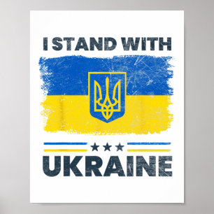 I Stand With Ukraine Flag - Ukrainian Flag - Ukrai Poster