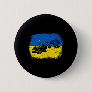 I Stand With Ukraine Fun Ukrainian Farmer Steals T 6 Cm Round Badge