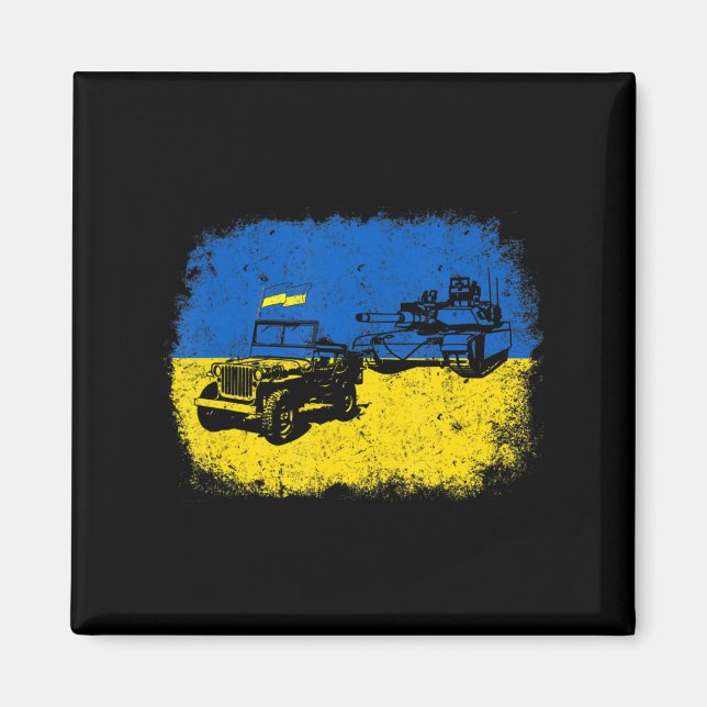 I Stand With Ukraine Fun Ukrainian Farmer Steals T Magnet (Front)