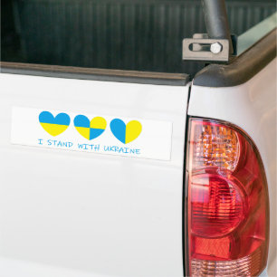 I Stand With Ukraine Heart Bumper Sticker