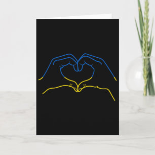 I Stand With Ukraine Heart Hand In Colors Of Ukrai Card