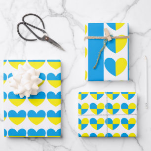 I Stand With Ukraine Heart Wrapping Paper Sheet