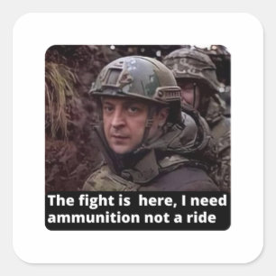 I Stand with Ukraine, I Stand with Zelensky Square Sticker