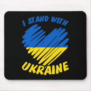I Stand With Ukraine I Ukrainian Flag Blue Yellow Mouse Mat