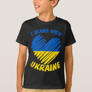 I Stand With Ukraine I Ukrainian Flag Blue Yellow T-Shirt