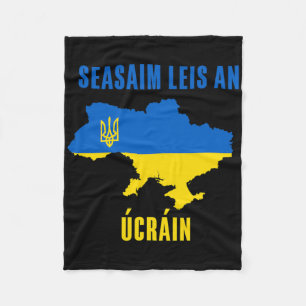 I Stand With Ukraine Jewish Pray For Ukraine Suppo Fleece Blanket