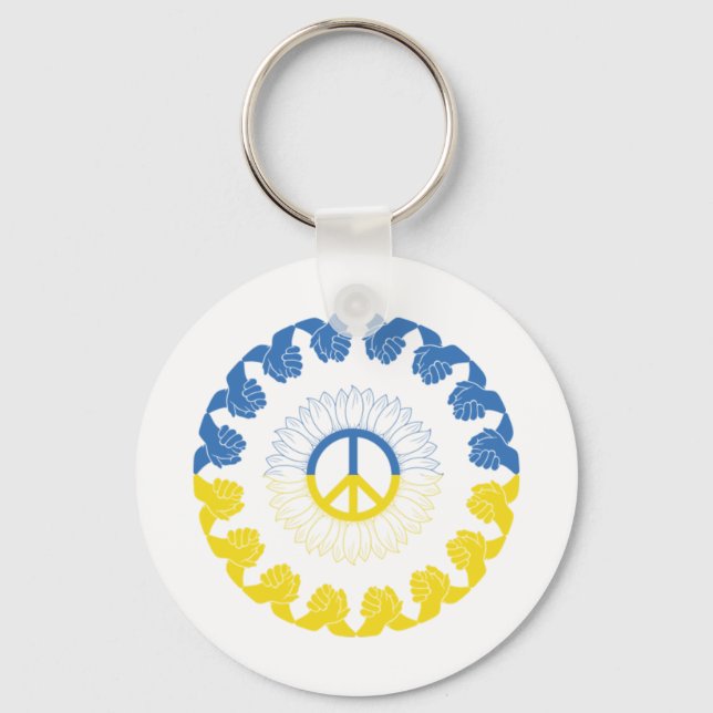 I Stand With Ukraine  Key Ring (Front)