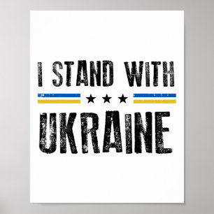 I Stand With Ukraine Lines Ukrainian Support Men W Poster