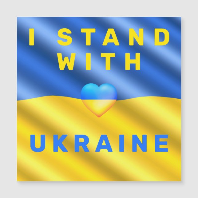 I Stand With Ukraine Magnetic Card Support Freedom (Front)