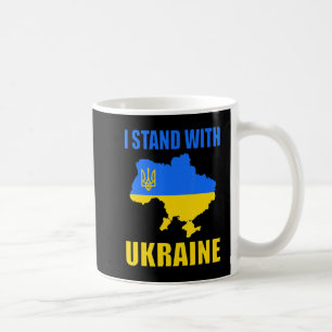 I Stand With Ukraine Map And Ukrainian Flag Coffee Mug