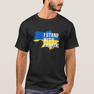I Stand With Ukraine Map Support Ukrainians T-Shirt
