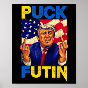 I Stand With Ukraine Meme Trump Puck Futin Vintage Poster
