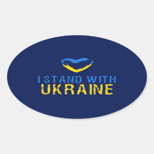 I Stand With Ukraine Oval Sticker