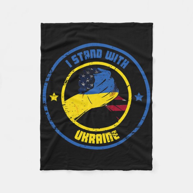 I Stand With Ukraine Patriot  Fleece Blanket (Front)