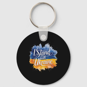 I Stand With Ukraine Patriotic Support Peace Ukrai Key Ring