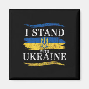 I Stand With Ukraine Patriotic Ukrainian Support F Magnet
