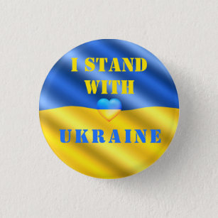 I Stand With Ukraine - Peace Freedom Flag Support 3 Cm Round Badge