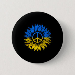 I Stand With Ukraine Peace Sunflower Ukraine Suppo 6 Cm Round Badge